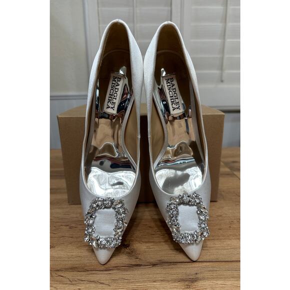 Badgley Mischka Cher Pointed Toe Evening Pump Size 7.5 NWOB Elegant Bridal - Picture 7 of 11